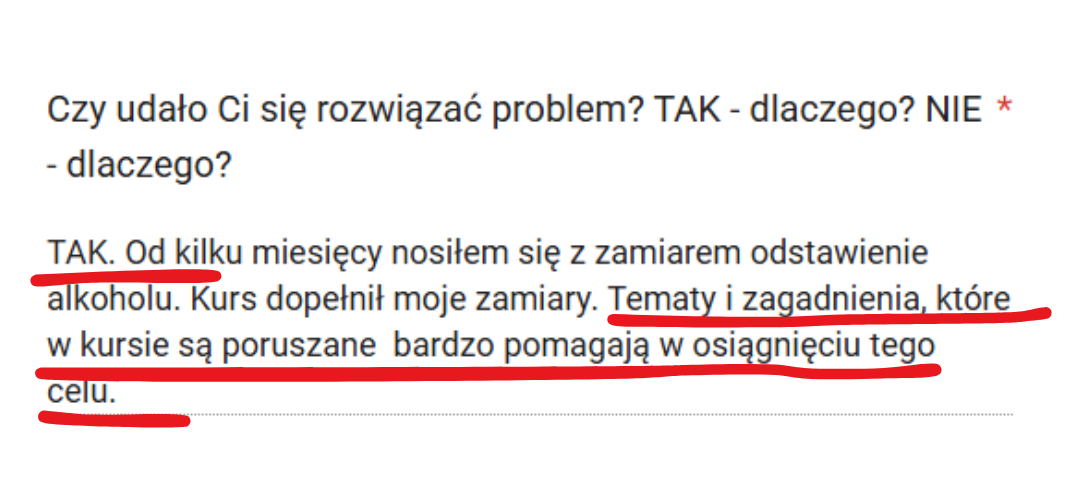 Opinia uczestnika kursu 4