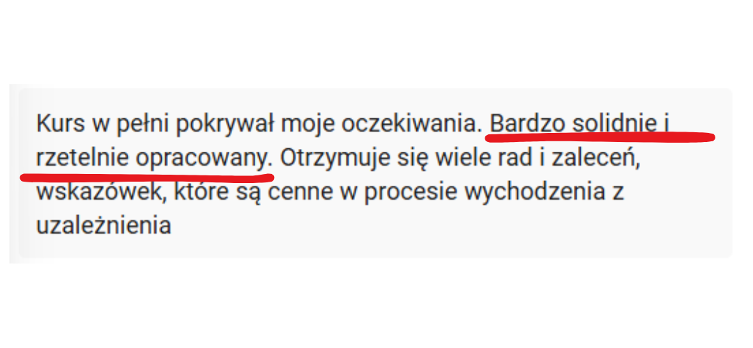 Opinia uczestnika kursu 9